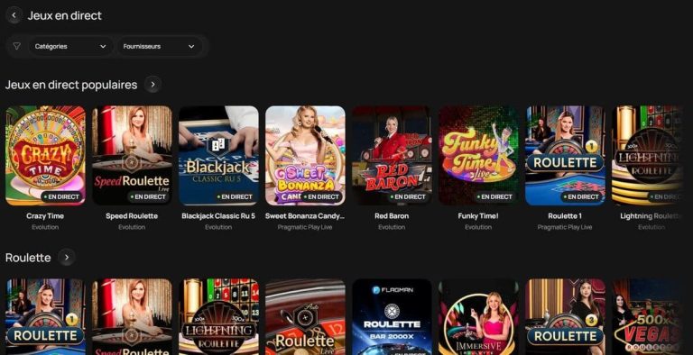 Flagman Casino jeux live