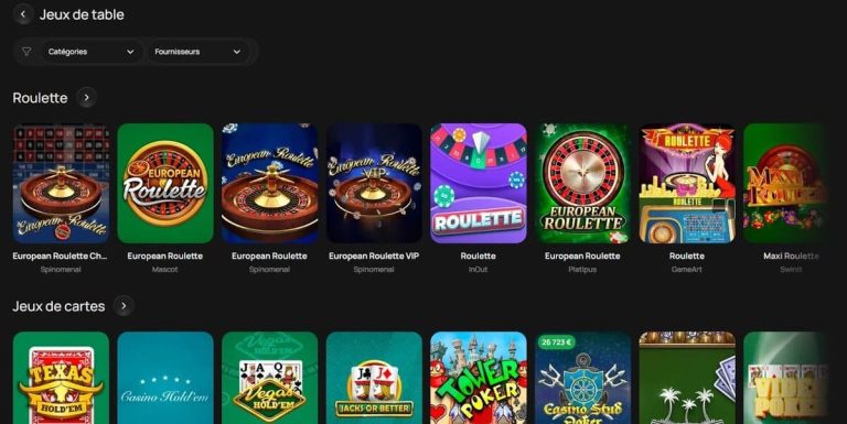 Flagman Casino jeux table