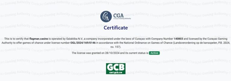 Flagman Casino licence